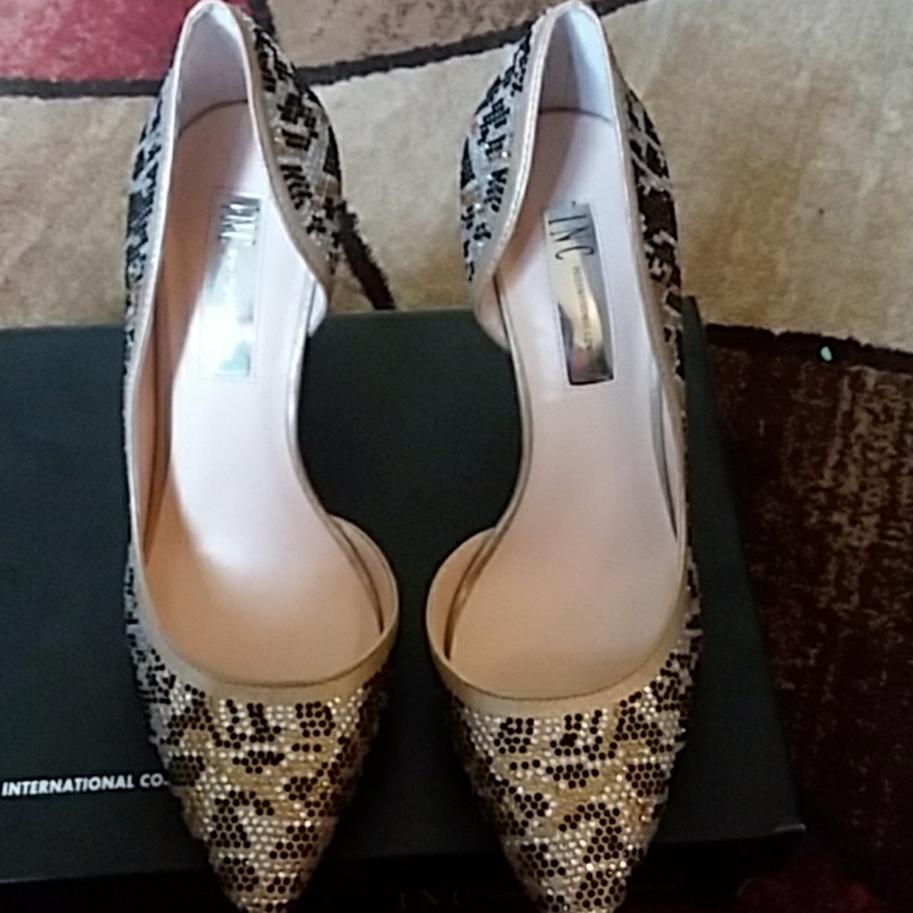 INC gold heels size 7.